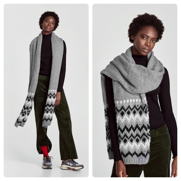 ZARA: LONG SOFT GREY SCARF